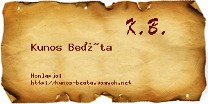 Kunos Beáta névjegykártya