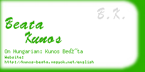 beata kunos business card